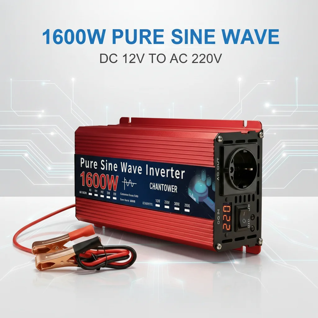 Pure Sine Wave Inverter 12V 220V 220W-10000W DC To AC Europe Socket Power Voltage Converter Car Solar Inverter Charger Adapter