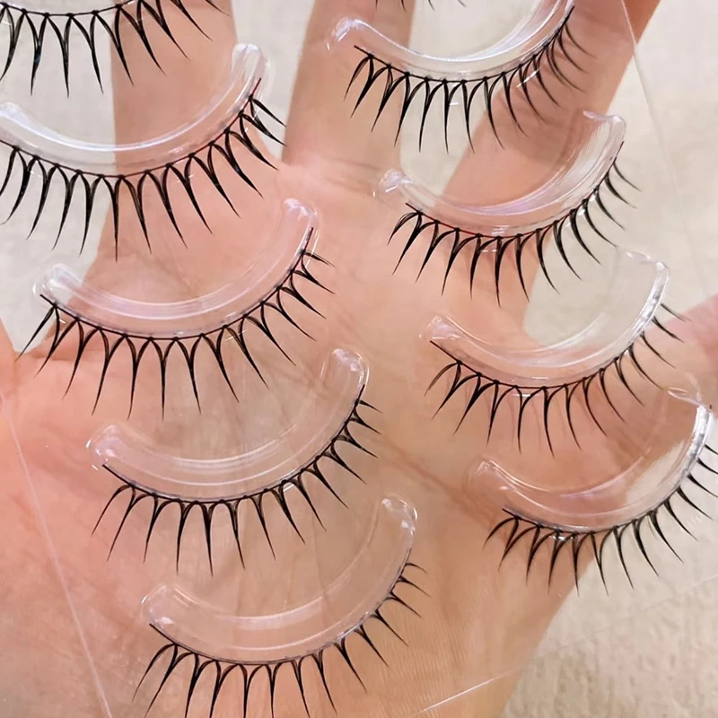 10 スタイルアイドルまつげ 6-11 ミリメートル U 字型黒/透明バンド再利用可能なラッシュ K-POP まつげ韓国ガールグループメイクつけまつげ