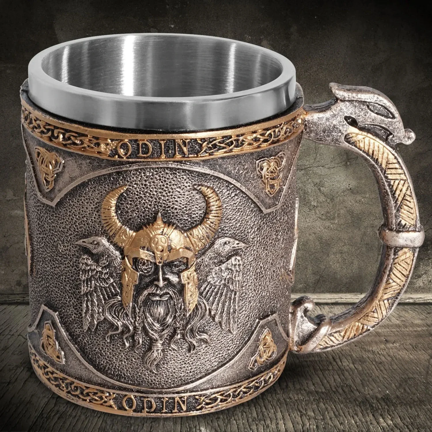 

or any home bar or man cave. This high-quality, handcrafted beer stein features a striking Gothic design and holds a generous 20