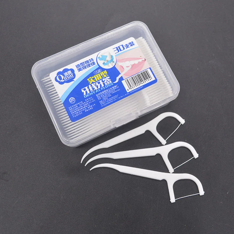 

Dental floss, toothpick, dental floss stick, interdental brush, plastic transparent hard box, small packaging
