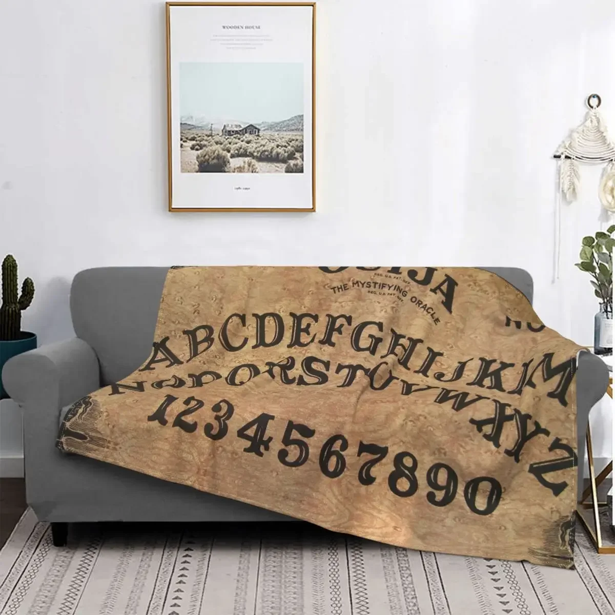 Ouija Board Mystical Blanket Coral Fleece Plush Fantasy Sun and Moon Ultra-Soft Throw Blanket for Bedroom Sofa Bed Rug