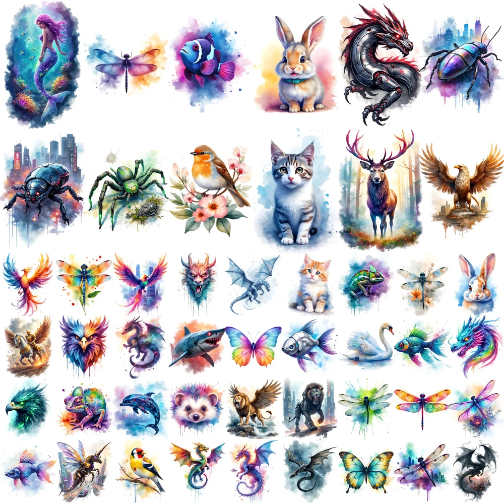 

28pcs Temporary Tattoo Butterfly Temporary Tattoo Stickers Phoenix Rooster Watercolor Horse-Head For Children Chest Ladies