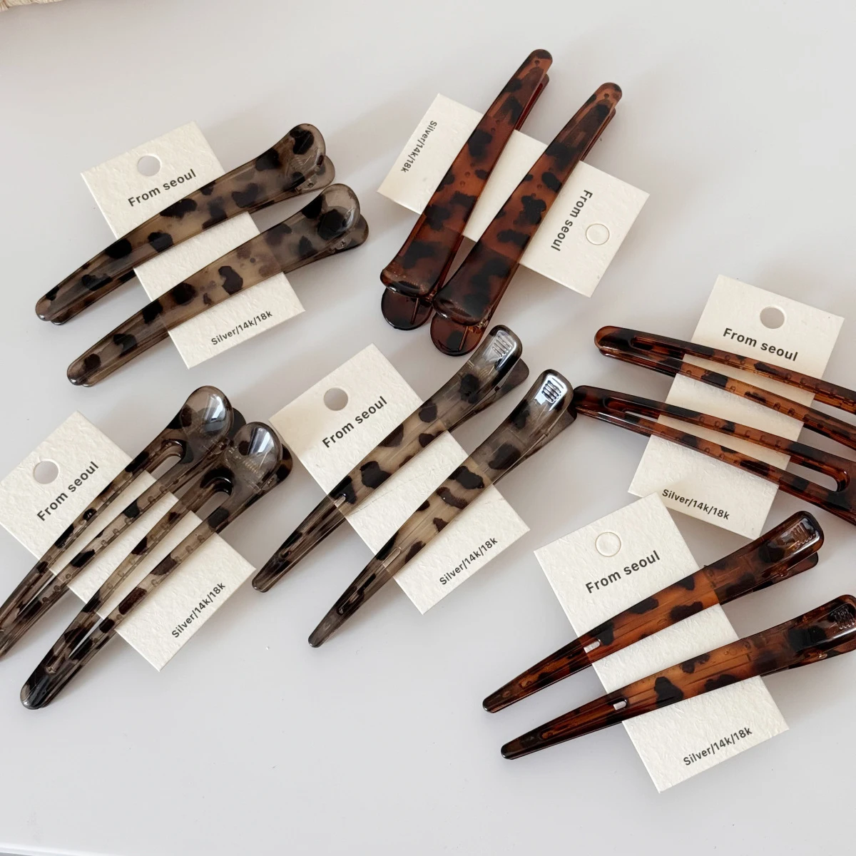 

2PCS/Set Leopard Large Hair Clips Side Hairpins Women Girls Plastic Nonslip Hair Barrettes Duckbill Hair Clamp Hair Accessories
