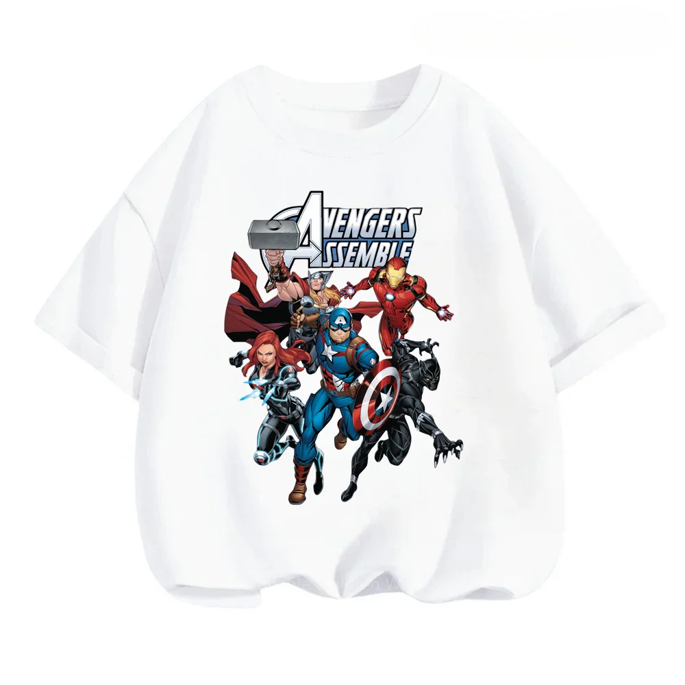 Marvel's Avengers for a Stylish Summer Hip-Hop Cool T-shirts for Boys Girls with Comic Prints O-neck Fashion Soft Relaxed Styles