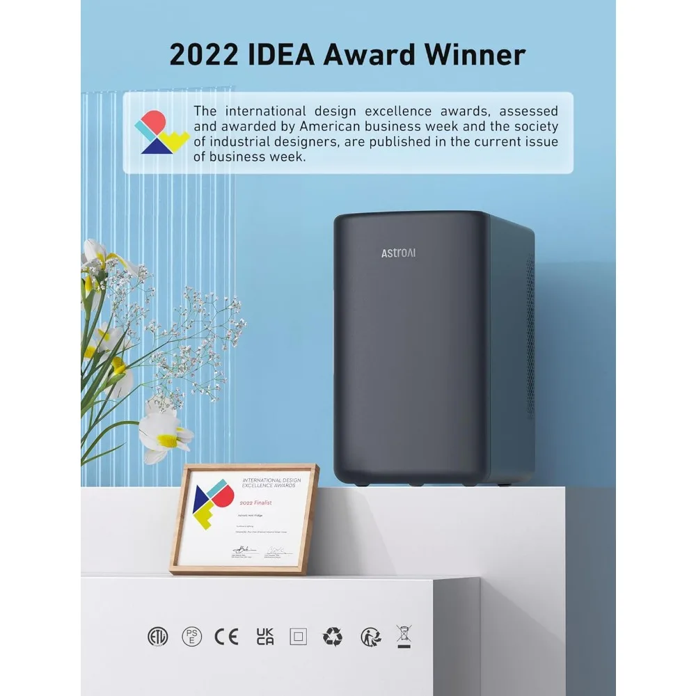 ثلاجة صغيرة 2.0 جالون، 6 لتر/8 علب مكياج للعناية بالبشرة 110 فولت تيار متردد/12 فولت تيار مستمر مبرد حراري محمول وتدفئة صغيرة