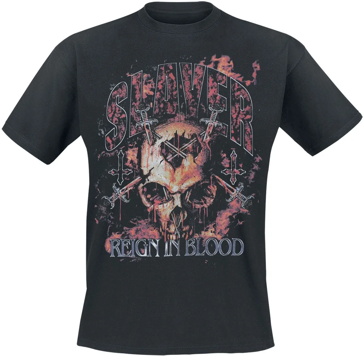 Slayer Vintage Demon Sword Print Cotton T-shirt Men Women Thrash Metal Band Unisex Tee
