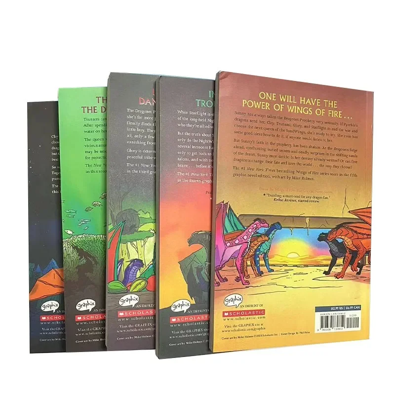 5 Books/set New Wings of Fire Children's Adventure Story Science Fiction Learning Reading Gift in English