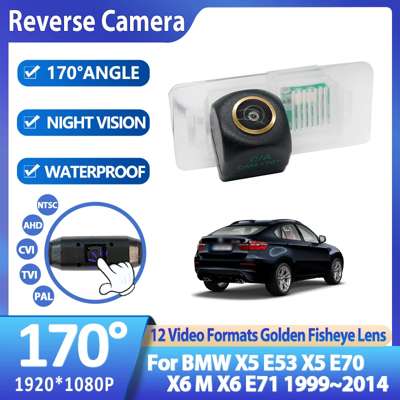 Full HD AHD 1080P Fisheye Lens Car Reverse Backup Rear View Camera For BMW X5 E53 X5 E70 X6 M X6 E71 1999~2011 2012 2013 2014