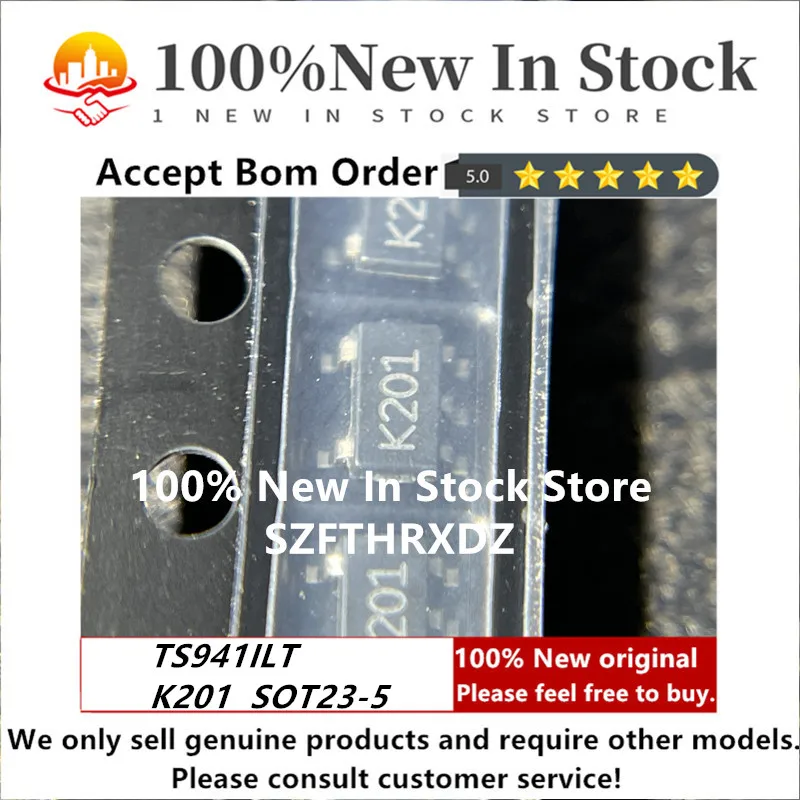 100% NEW ORIGINAL TS941ILT SOT23-5 Marking:K201 Op Amp Single GP R-R O/P 10V 5-Pin SOT-23 T/R