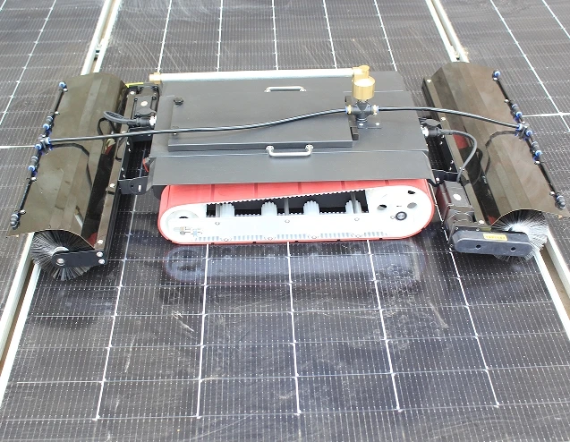 NBK Remote Cleaning Robot Glass Washer Robotic Machine Solar Panel Cleaning Equipment with Two 1100mm Brushes for Photovoltaic