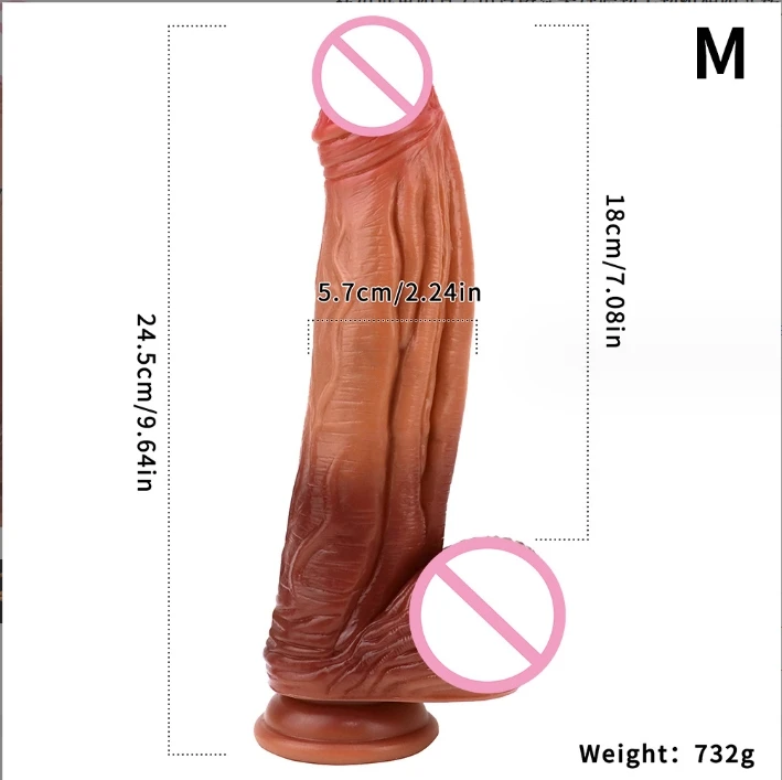 super big and thick realistic full silicone dildo soft skin hard inside penis with suction cup female masturbator huge cock