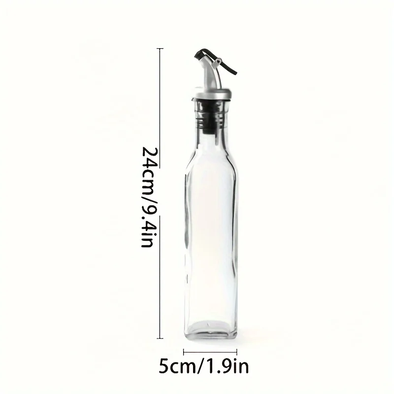 1/2PCS 250ML clear glass olive oil bottle Kitchen Seasoning Soy Sauce Vinegar Press Type Cruet Barbecue Bottle Home Supplies