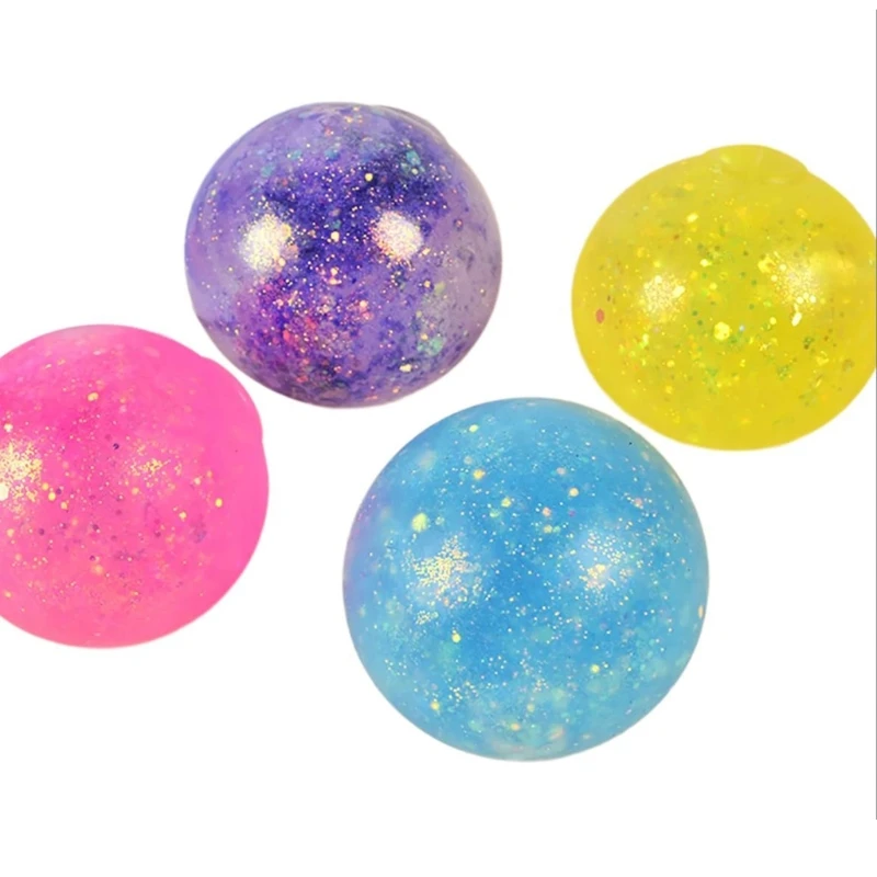 

Squeezable Toy TPR Ball Realistic Glittering Stress Toy Soft Decompression Toy Stress Relief Ball for Autisms Favor D5QF