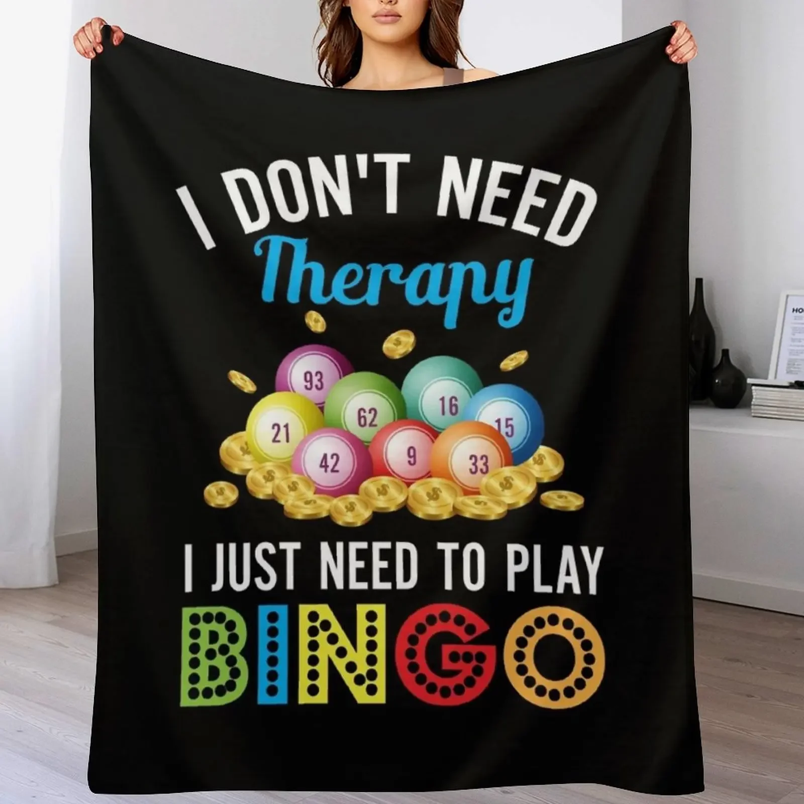 

I Just Need To Play Bingo Throw Blanket Warm Accent Blanket for Living Room Decoration