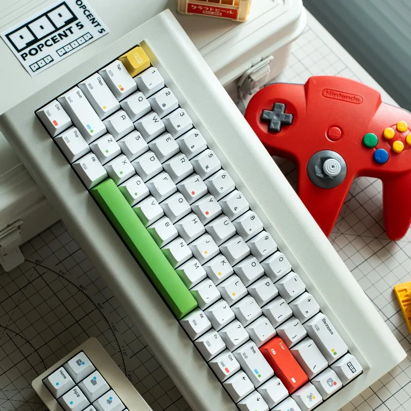 Conjunto de teclas com tema de ponto arco-íris, personalizado, sublimação pbt, perfil cereja, tampa de teclado para teclado mecânico, acessórios, presente