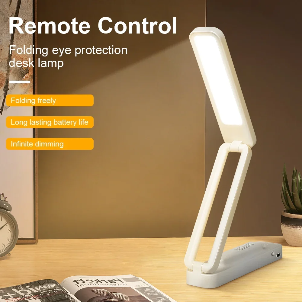 

Перезаряжаемая настольная лампа с регулируемой яркостью, ночник, складной светодиодный сенсорный светильник для дома, общежития, спальни, настольное освещение, настенная светодиодная лампа с дистанционным управлением