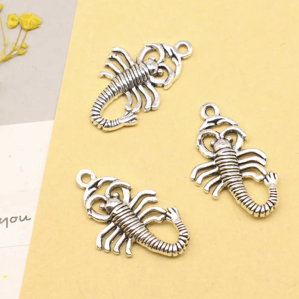 

5pcs 28x30mm Scorpion Charms Pendant Diy Craft Ladies Jewelry Antique Silver Color