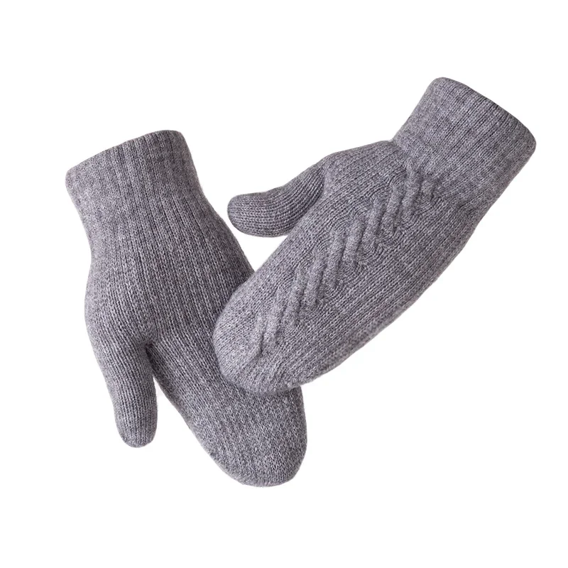 Gants chauds doublés de sourire pour femmes, mitaines en tricot, chauffe-mains thermiques doux, gants en tricot pour temps froid, vêtements