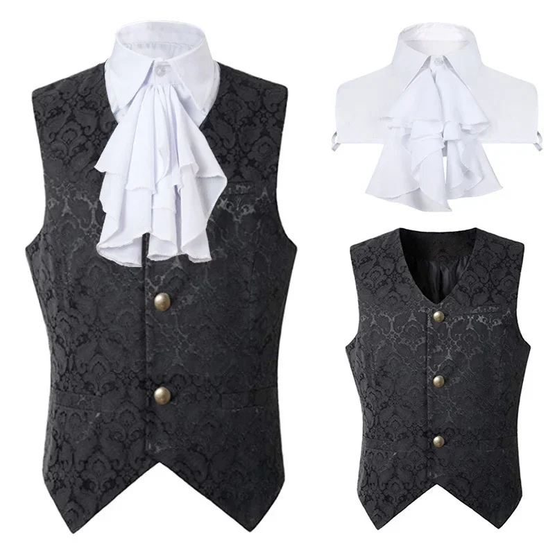 Men Victoria  Steampunk Vest Coat Frock Outwear Vintage Prince Overcoat Medieval Renaissance Jacket Cosplay Costume