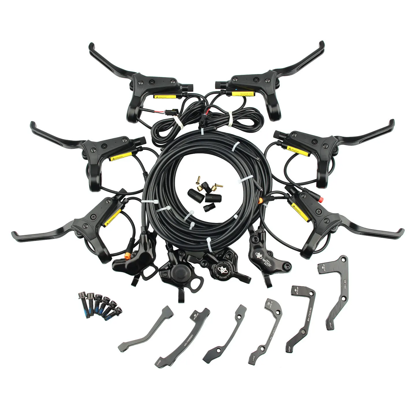 AliExpress nfox NFOX mountain bike hydraulic disc brake kit SM2A four piston caliper electric scooter 2-pin 3-pin power-off handle accessories