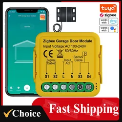 Tuya ZigBee Gate Opener Intelligent Garage Door Controller Module Mobilephone Remote Tuya APP Control with Alexa and  Home