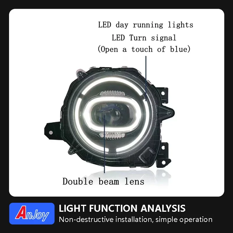 LED headlights Assembly for Suzuki Jimny JB74 2018-2021 Upgrade Bicofal Lens Dynamic Signal Lamp  Waterproof