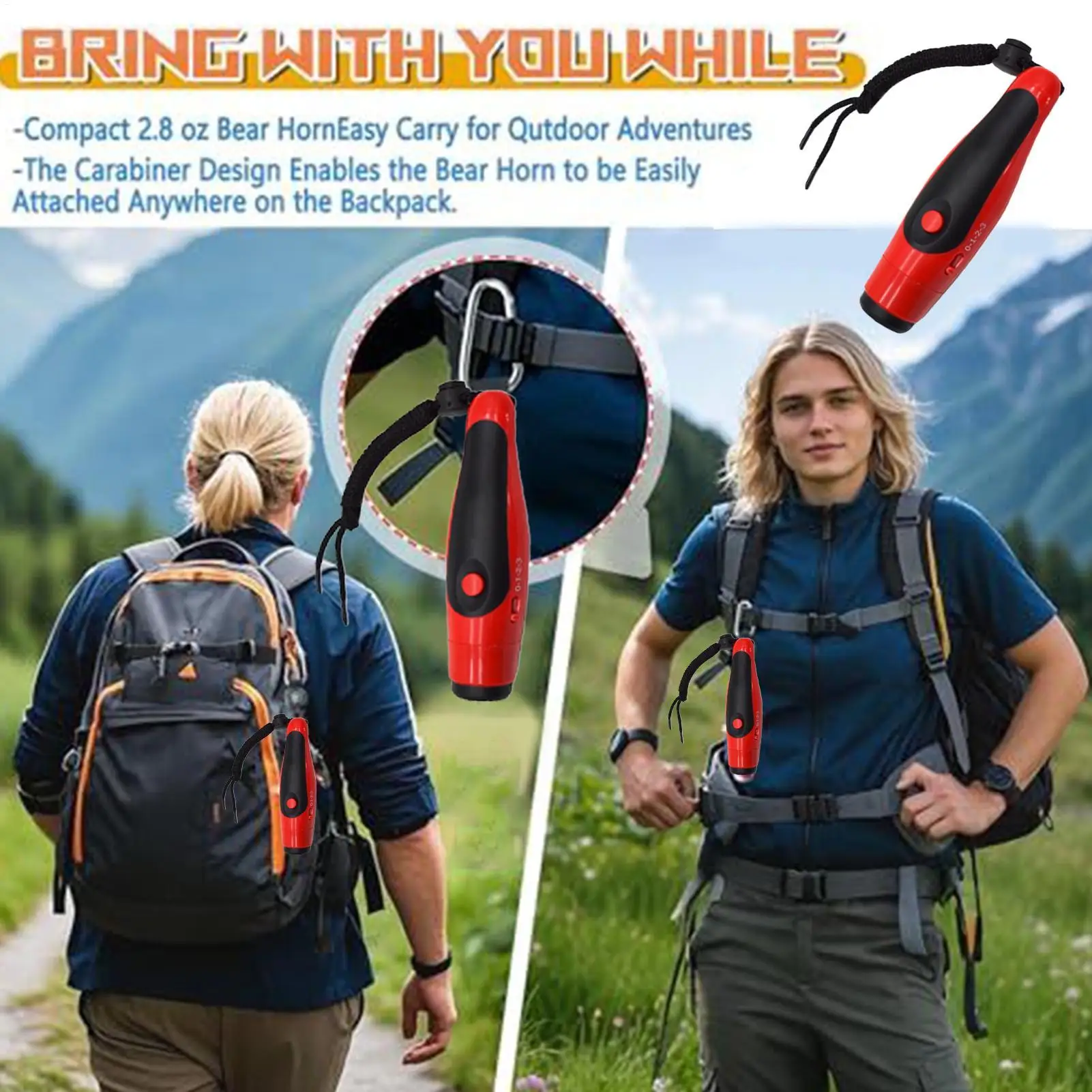 

125dB Personal Safety Air Horn for Bear Dog Attack Self Defense Alarm Loud Emergency Whistle for Hiking Air Horns for Safety