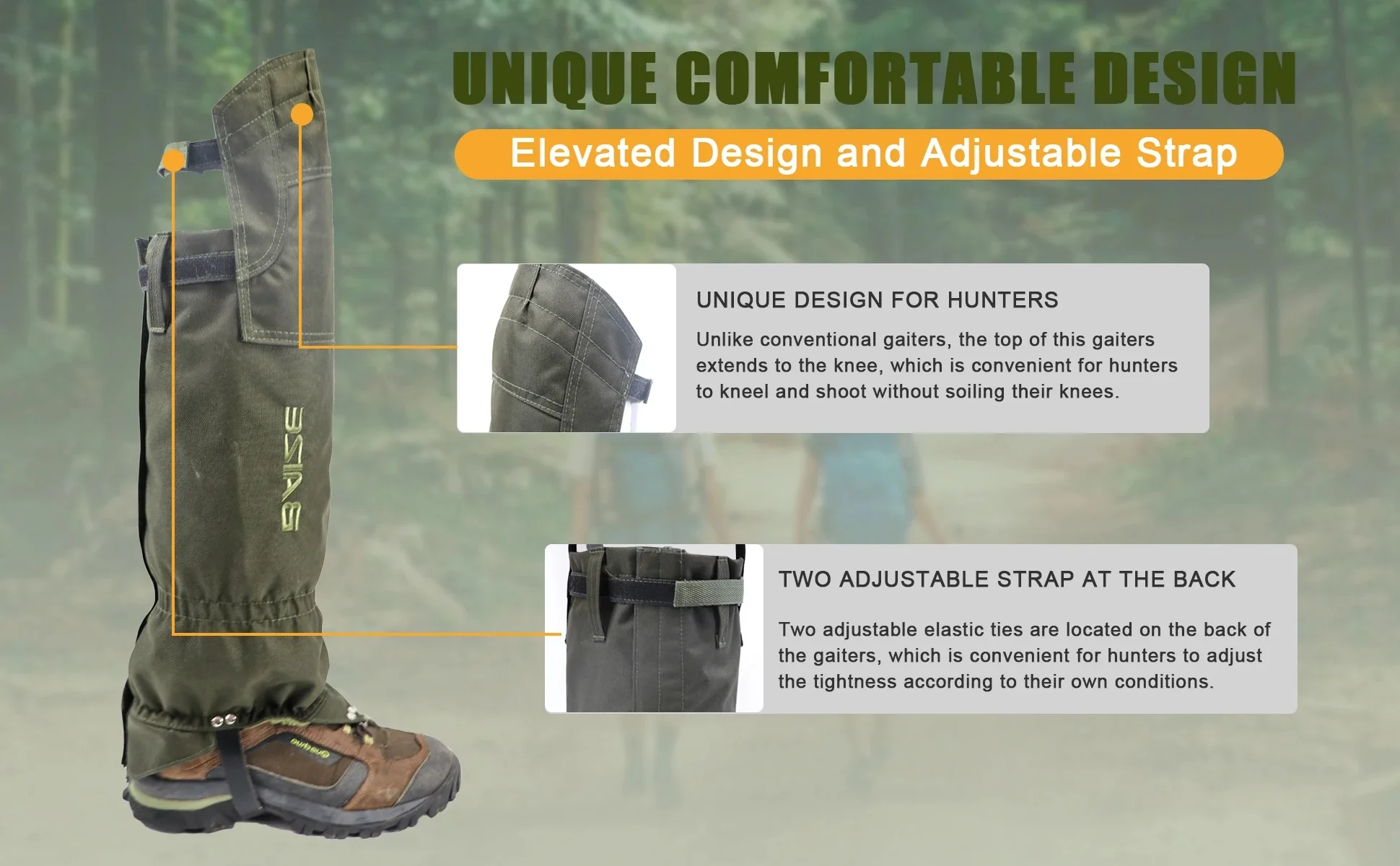 Taktische Beinmanschetten Wasserdichter Oxford-Stoff Knie-Beinschutz Reißfest Verstellbar Atmungsaktiv Outdoor-Schuhüberzug für die Jagd – Detail 13
