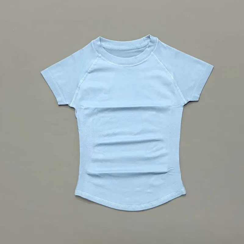 HISTELLO Kurzarm-Fitness-T-Shirt, schnell trocknend, schmale Passform, atmungsaktiv, nahtlos, für Training, Yoga, Fitness, Laufen, Freizeit, Sport – Detail 11