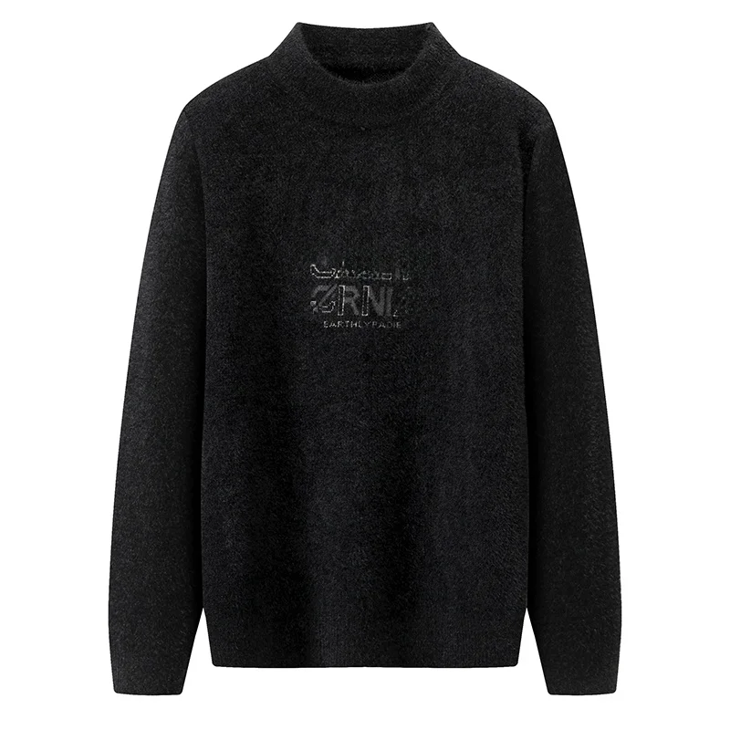 

Удобный мужской трикотажный свитер с высоким воротником, облегающий, осенне-зимний, повседневный, молодежный, модный, длинный, с высоким воротником-стойкой