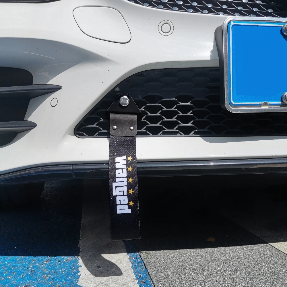 1 قطعة حبل سحب السيارة مقطورة حزام JDM أنيمي شعار مصبغة خارجية زينة ل JDM سباق نمط شعار اكسسوارات السيارات