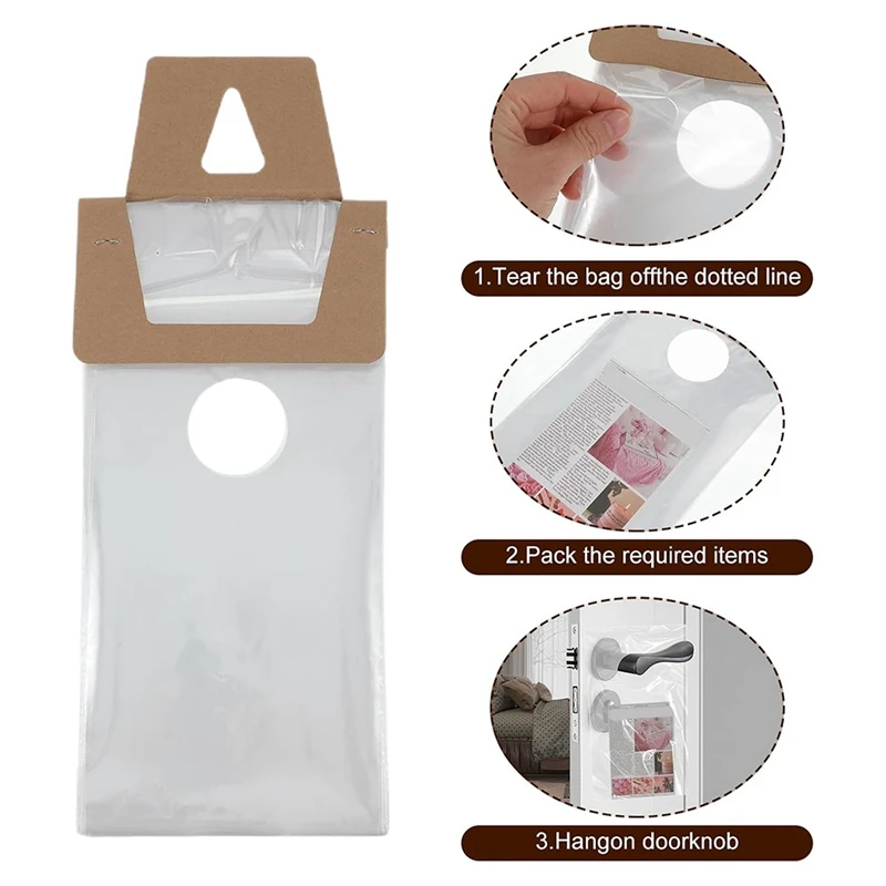 ABNO-500 Pack Door Hanger Bags 6Inch X 12Inch, Clear Door Hanger Bags Protects Flyers, Brochures, Notices, Printed Materials