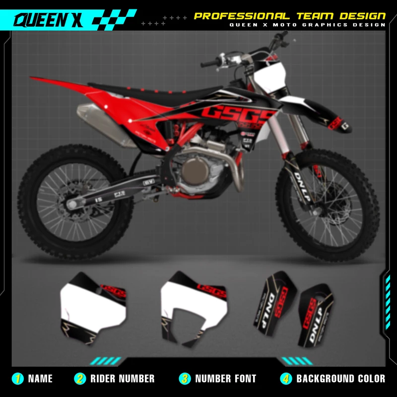 Queen X MOTOR Custom Team Graphics Backgrounds Decals For 3M Stickers Kit For GASGAS GAS GAS 2021 2022 2023 EC MC 026