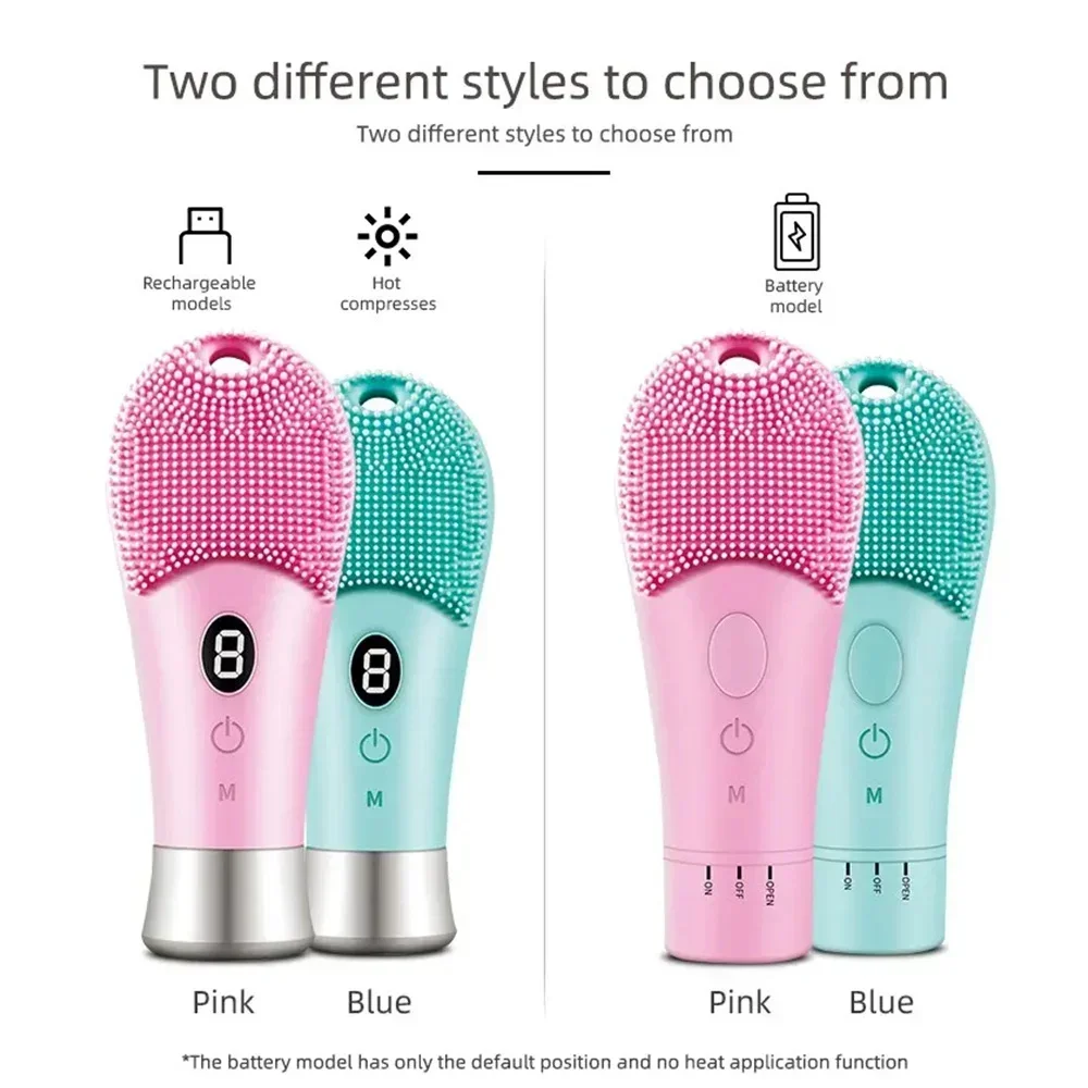 Ultrasonic Skin Sonic Scrubber Facial Brush Cleaner Spinning High Frequency Vibration Face Silicon Recharagable 9 Gears Electric