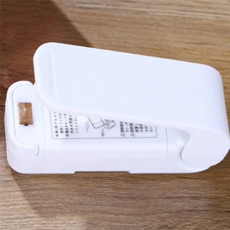 3X Sealer Plastic Package Storage Bag Mini Sealing Machine Handy Sticker and Seals White