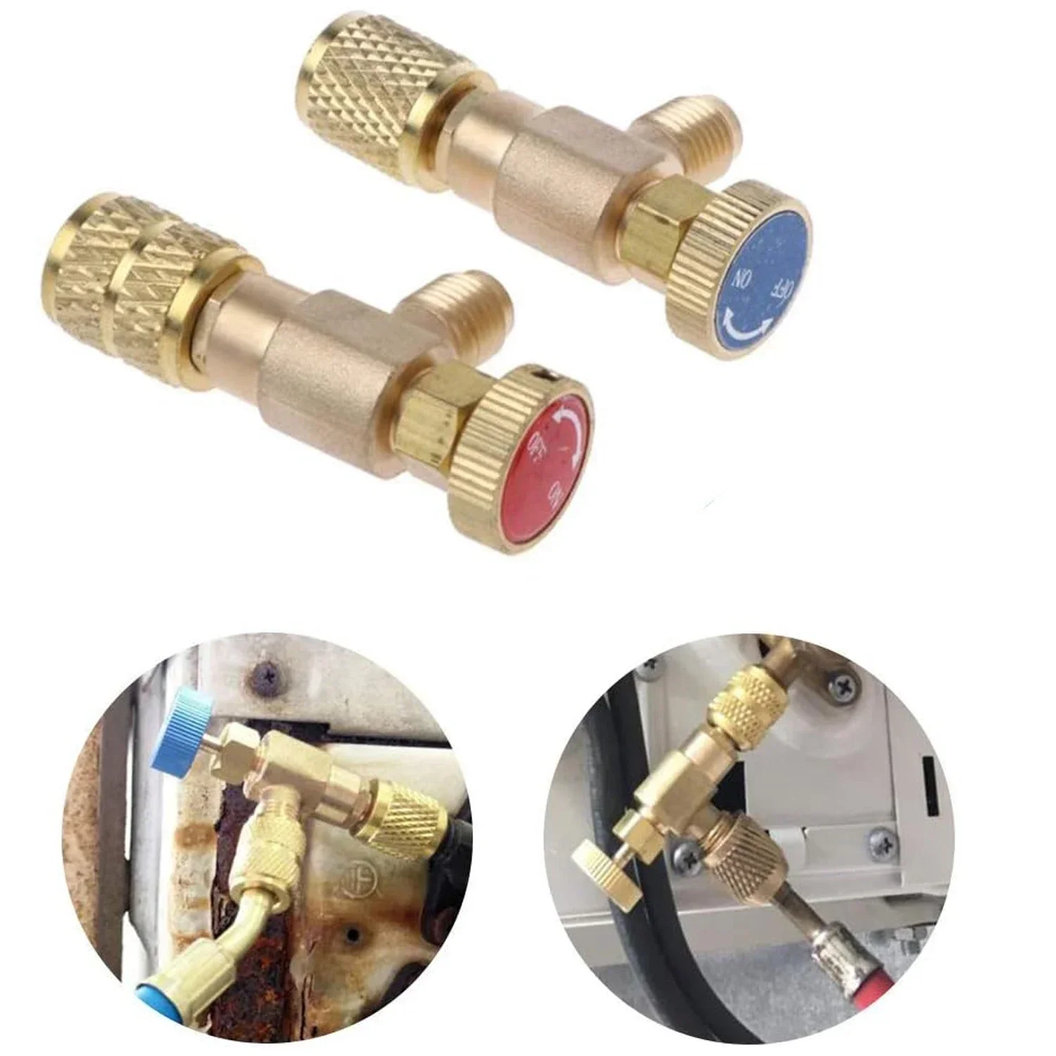 Copper Refrigerant Filling Valve, Freon Liquid Safety Valve para ar condicionado, Função de proteção de segurança, R22, R410