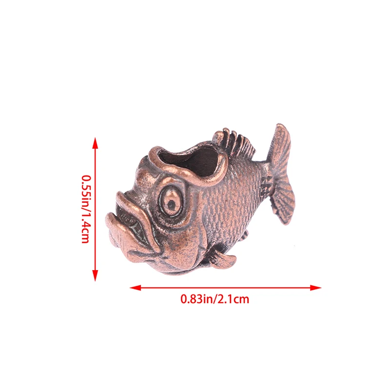 1Pc Brass African Piranha Knife Beads Flashlight Pendants DIY Retro Outdoor Tool Paracord Beads Fish Charms Accessories