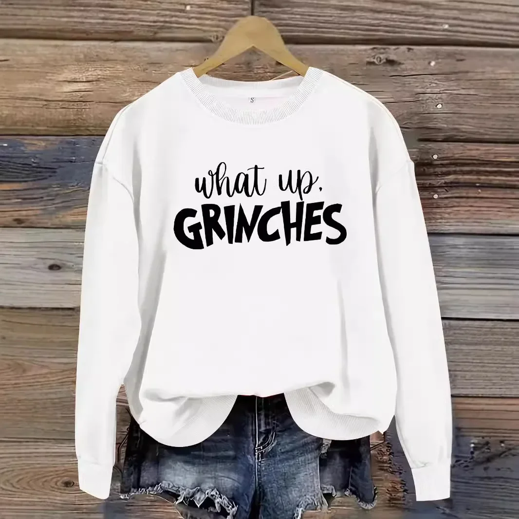 المرأة الخريف الشتاء غرينش المطبوعة القطن البلوز البلوز طاقم الرقبة ملابس عصرية من التجارة الإلكترونية عبر الحدود الأمازون