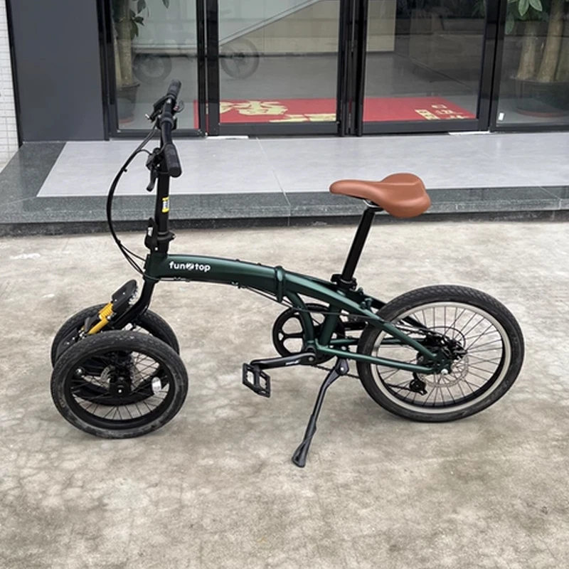 Rower składany z podwójnymi przednimi kołami 20/16 cali / Trójkołowy rower z odwróconymi kołami / Rower miejski do dojazdów i rekreacji