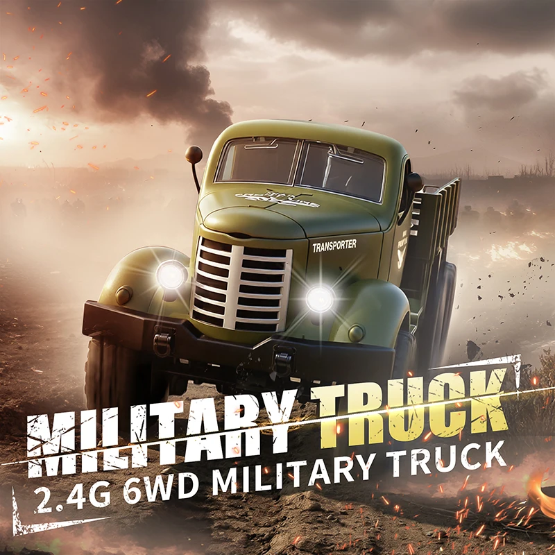 JJRC 1:12スケール 6x6 全地形対応ミリタリーRCトラック - ヘビーデューティースチールラダーフレーム、デュアルスピードギアボックス＆スロープディファレンシャル