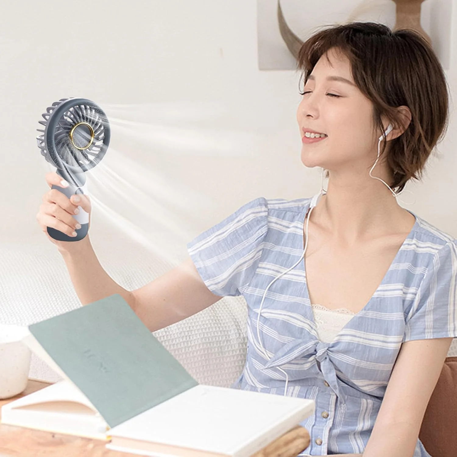 مروحة محمولة، مروحة صغيرة قابلة لإعادة الشحن لغرف النوم والمكاتب والخارجية، مروحة محمولة للسفر، رياح المشي، رائعة طوال الصيف #3