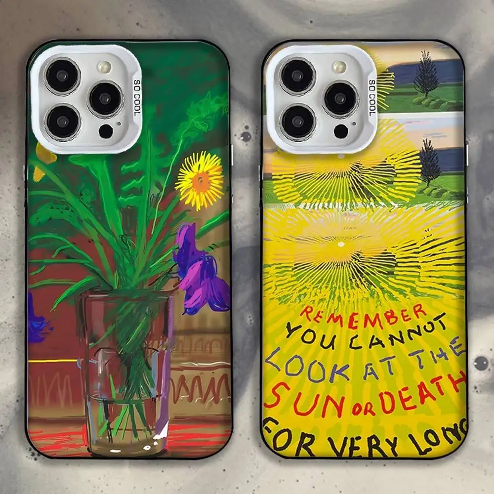 Art D-David H-Hockney Phone Case For iPhone 16,15,14,13,12,11,Pro,XS,Max,Plus,Mini,SE White Candy Matte Shockproof Cover