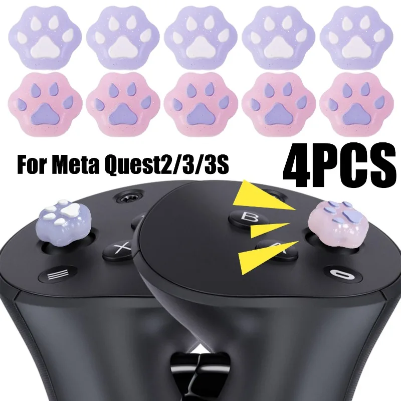 4PCS Joystick Protector for Meta Quest 2/3/3S Pico4 Controller Grip Cover Cap Silicone Rocker Sleeve for Meta Quest 2/3/3S Pico4