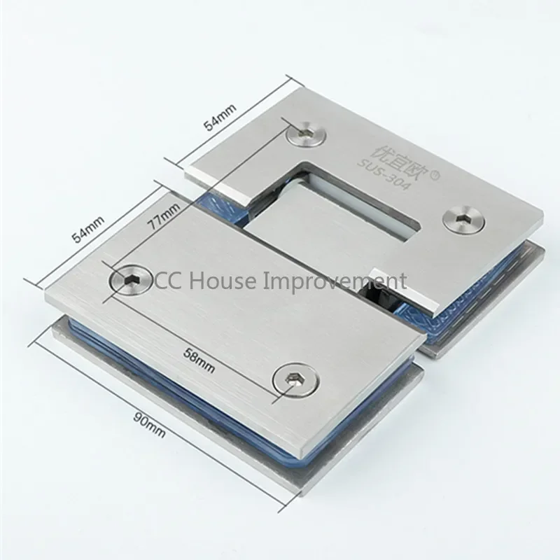 180 Degrees Showcase Clip 304 Stainless Steel Heavy Duty Glass Bracket Clamp Shower Door Hinge Furniture Hinge Replacement Parts
