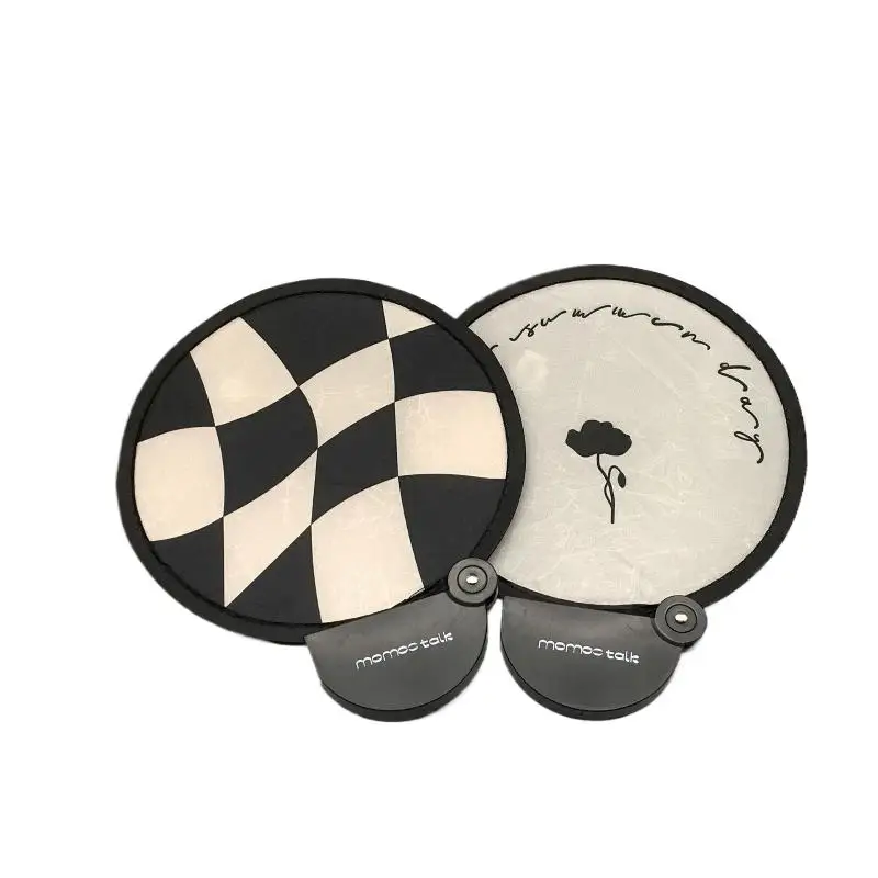 1pc Portable Handheld Folding Fan With Storage Bag, Compact And Portable, Suitable For Outdoor Activities In Summer