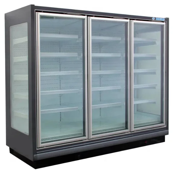 Commercial refrigerator glass door fridge cold beverage fresh food showcase supermarket retail upright display freezer