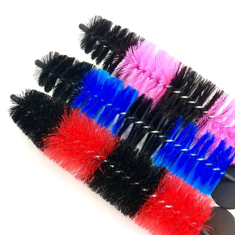 Dual-Color Extended Wheel Brush - Alloy Rim Cleaner with Elastic Bristles for Tire & Wheel Detailing