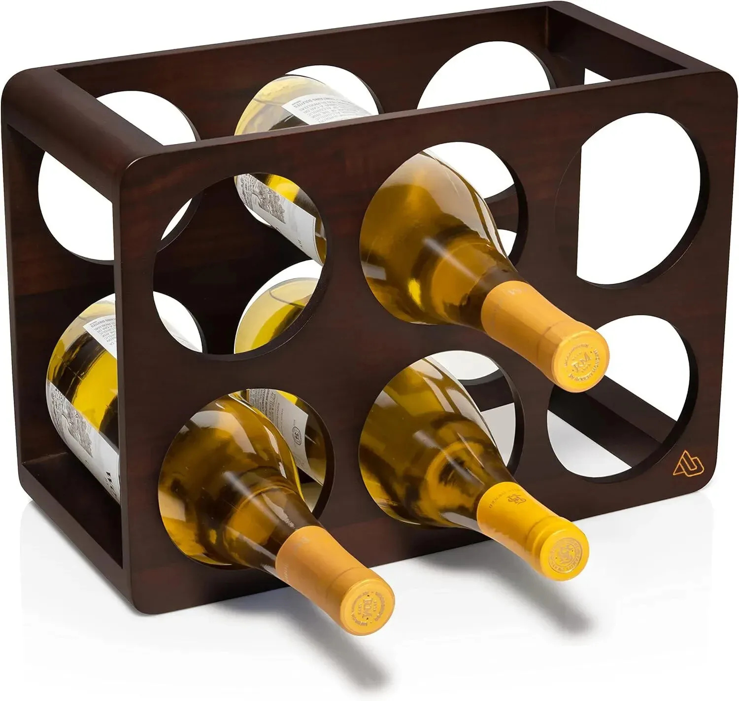 

Wine Rack – 6 Bottle Wooden Racks Wood. Durable Black Walnut Wooden Stand