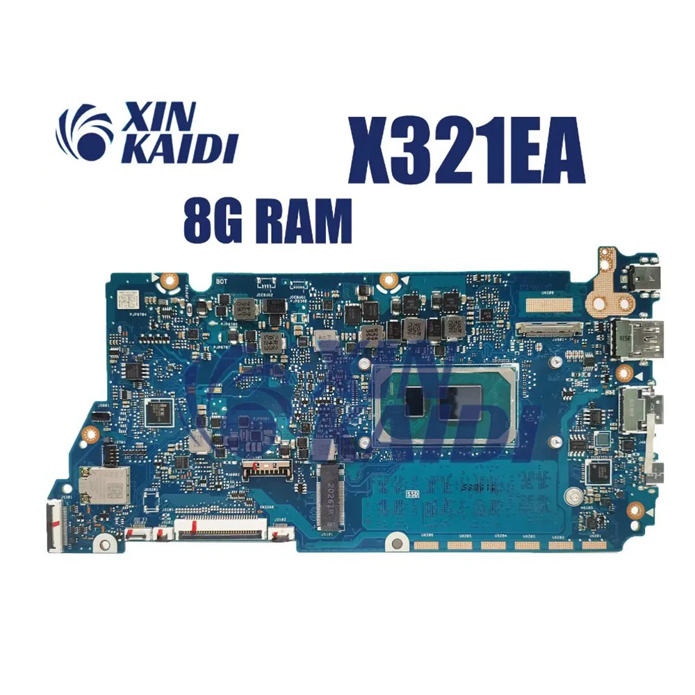 Computer Mainboard For ASUS VivoBook X321EA I333E S333E  Laptop Motherboard  i7 1165G7 CPU 8G  RAM Systemboard