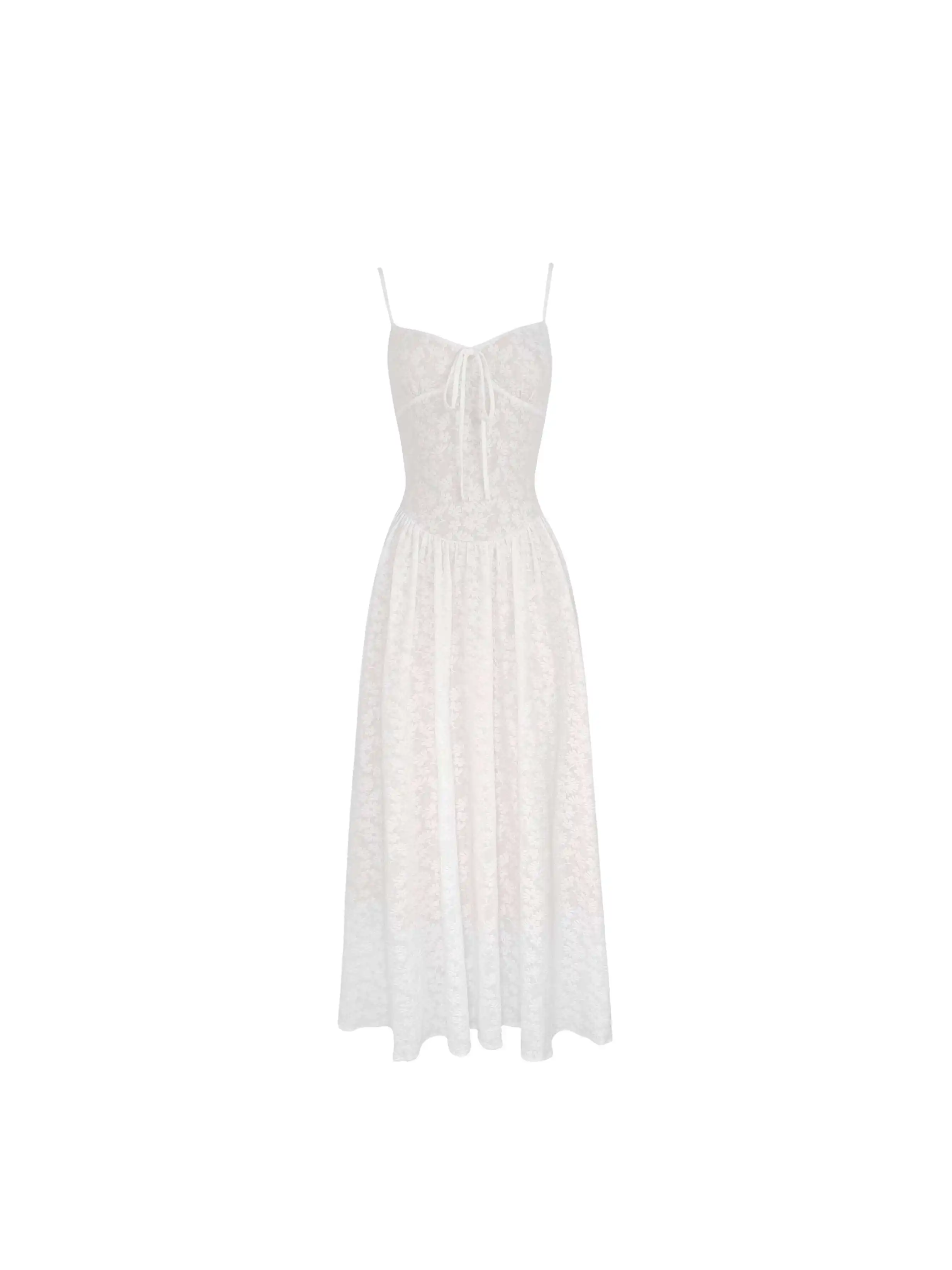 Elegant Lace Halter Dress Cardigan Two-Piece Set Women's Summer Fashion Gentle Style High Waist A-Line Skirt Breathable Fabric